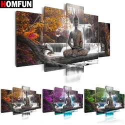 HOMFUN 5 pezzi pittura diamante punto croce modello 5D diamante ricamo 