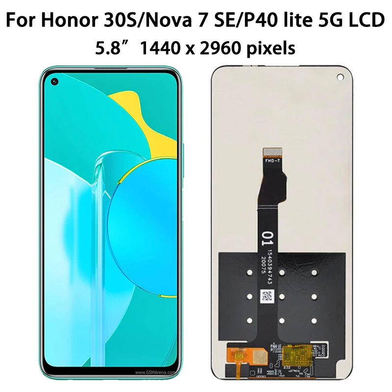 6.5\'\' New nova 7 SE CDY-AN00 LCD For Huawei P40 Lite 5G CDY-NX9A LCD Touch Screen Digitizer For Honor 30S CDY-AN90 Display