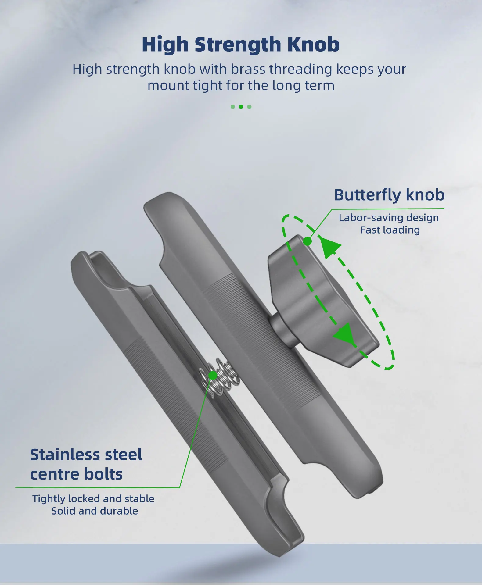 FANAUE Aluminiumlegierung Doppelsockelarm 25 MM/1 Zoll Kugelkopfhalterung Klemmhalterung für Fahrrad Motorrad Kamera für RAM MOUNTS – Detail 5