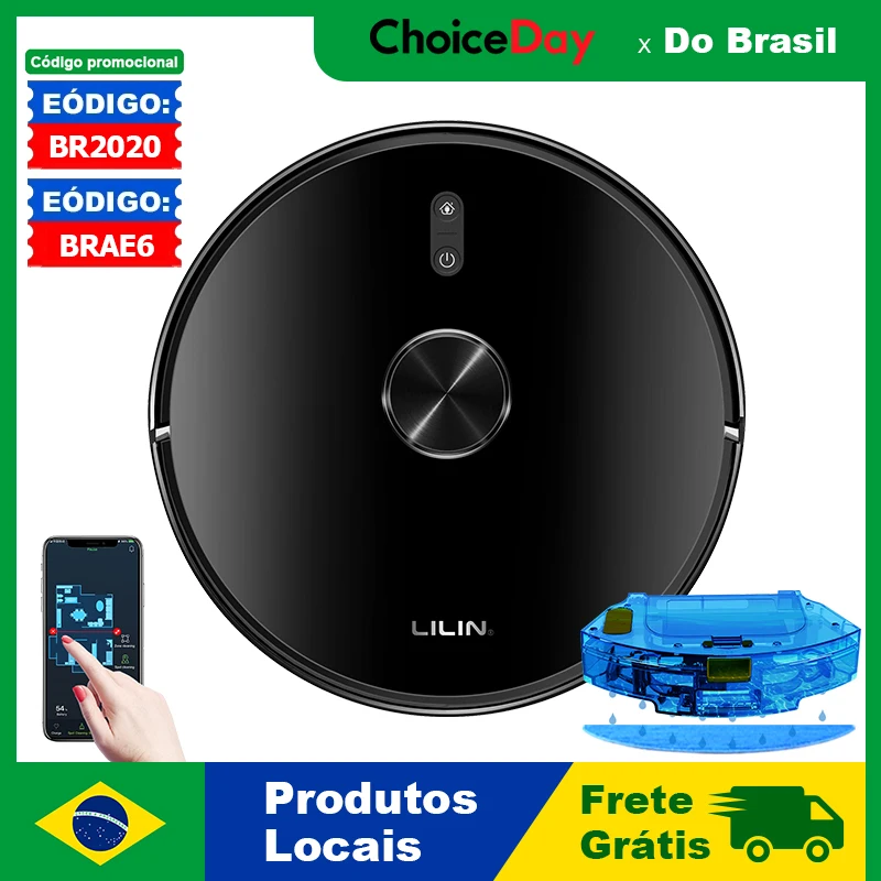 Robô aspirador de pó Liectroux /LILIN X6,navegação a laser Lidar,combinação de limpeza a seco e a úmido,6500Pa, mapa de vários andares, esfregão úmido em forma de Y, limpeza de carpete com reforço turbo,110/220V Bivolt