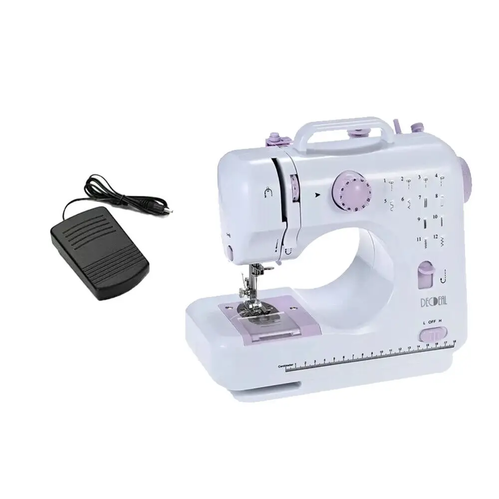 12-Punkt-Mini-Elektro-Nähmaschine, multifunktionale Nähmaschine mit 2-Gang-Fußpedal, ideal für Anfänger, Kinder und Familien
