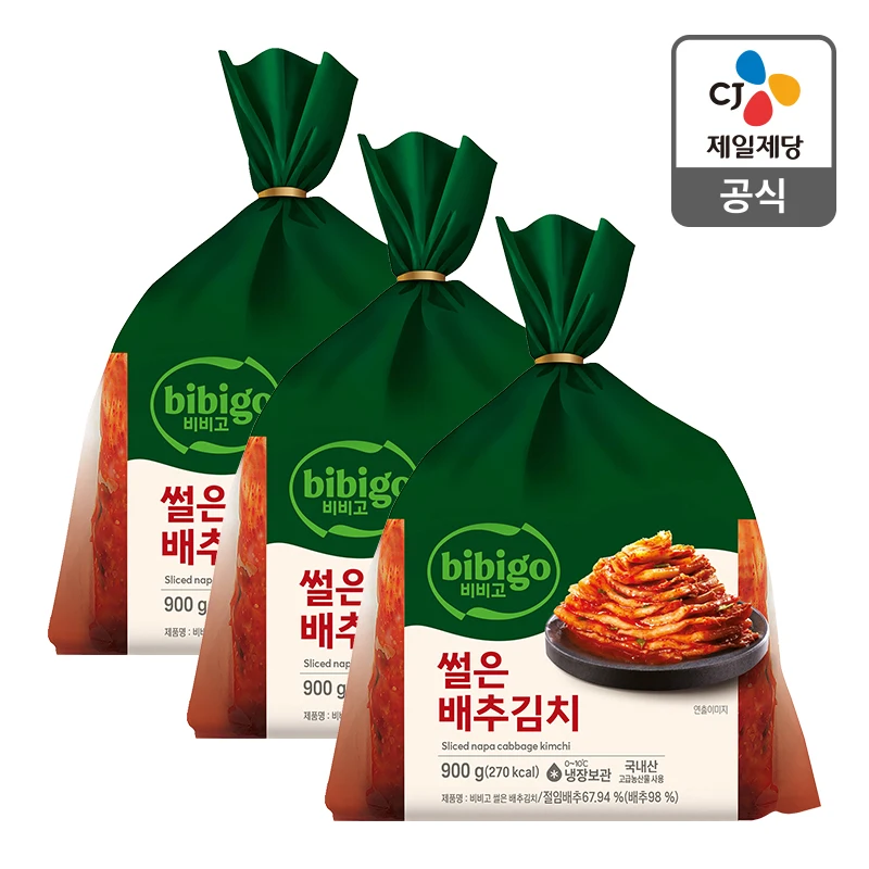 [Direct management of CJ headquarters] 3 pieces of Bibigo sliced cabbage kimchi 900G X