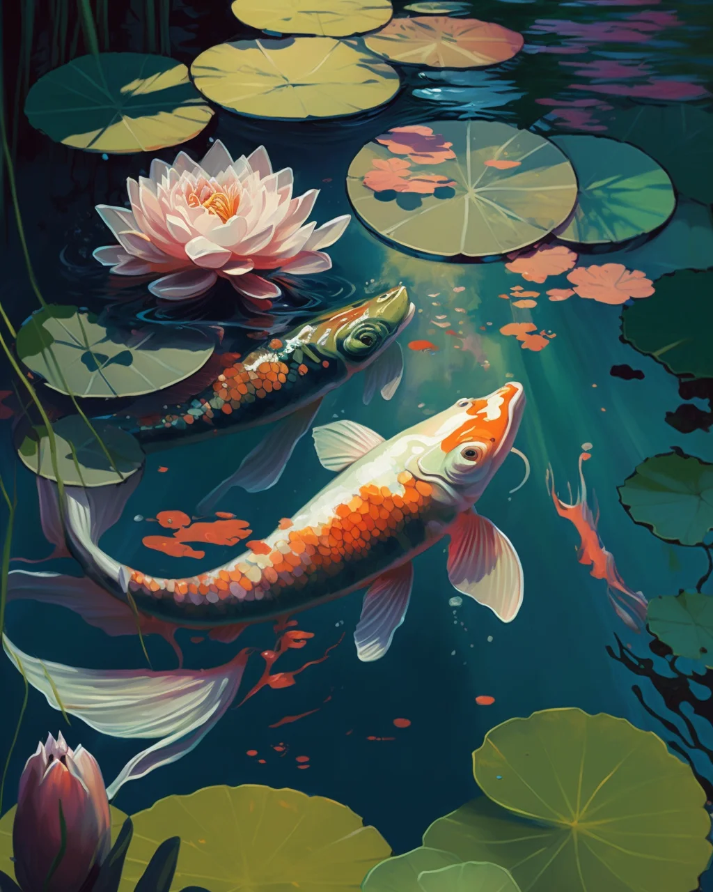 

Orfon Painting by Numbers Pond Koi for Beginners DIY Adults Kids Gift Wall Home Decor