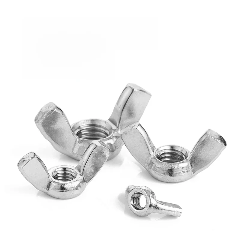 10 pièces/lot écrous à oreilles papillon M3 M4 M5 M6 M8 M10 M12 écrous à oreilles en acier inoxydable/zingué écrou à serrer à la main DIN315