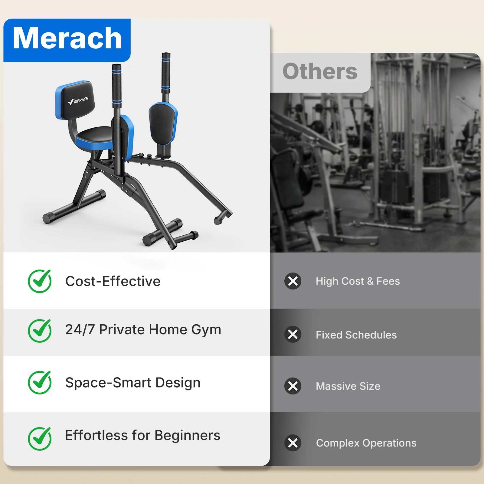 MERACH Hip Abductor Butt Toning Leg Adductor Trainer Machine Adjustable Resistance Glute & Inner Thigh Workout Equipment for Home Gym Leg Workout and Booty Builder with Bands and Dual Foot Bar 360° Rotating Leg Pads for Women/Sedentary/Postpartum Recovery view 5