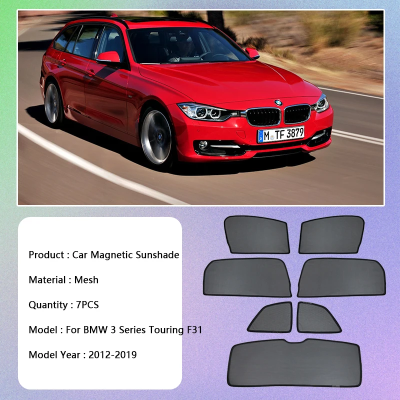 For BMW 3 Series Touring F31 2012~2019 Wagon Magnetic Sunshade Window Visor Sun Curtain Shade Shield Cover Net Mesh Protection