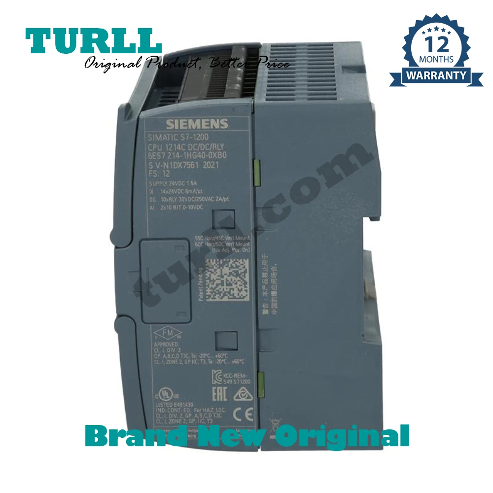 6ES7214-1HG40-0XB0 6ES72141HG400XB0 SIMATIC S7-1200, CPU 1214C, compact CPU, DC/DC/relay Original Brand New SIEMENS