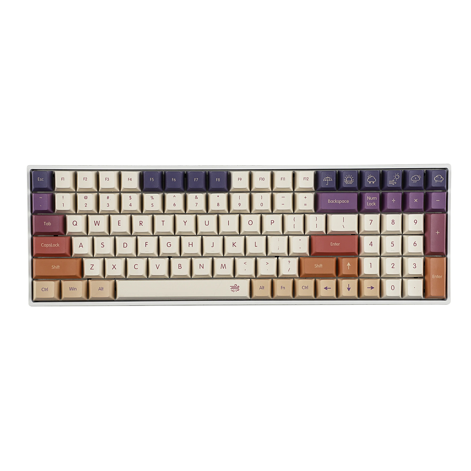 143 Smoke Cloud Keycaps Cherry Profile Dye Sub Thick PBT 5 Sides Keycap set For ANSI 104 TKL GK61 96 75 GMMK NCR80 Mx Keyboard