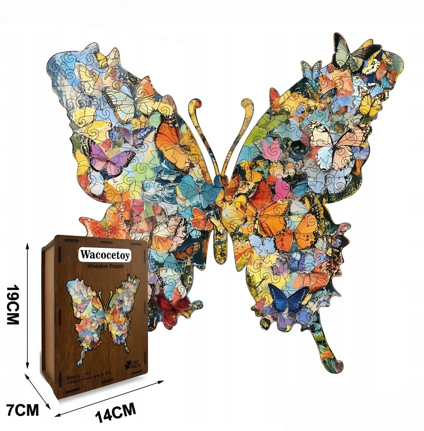 Puzzle en bois Papillon A4 118 El. Puzzle éducatif