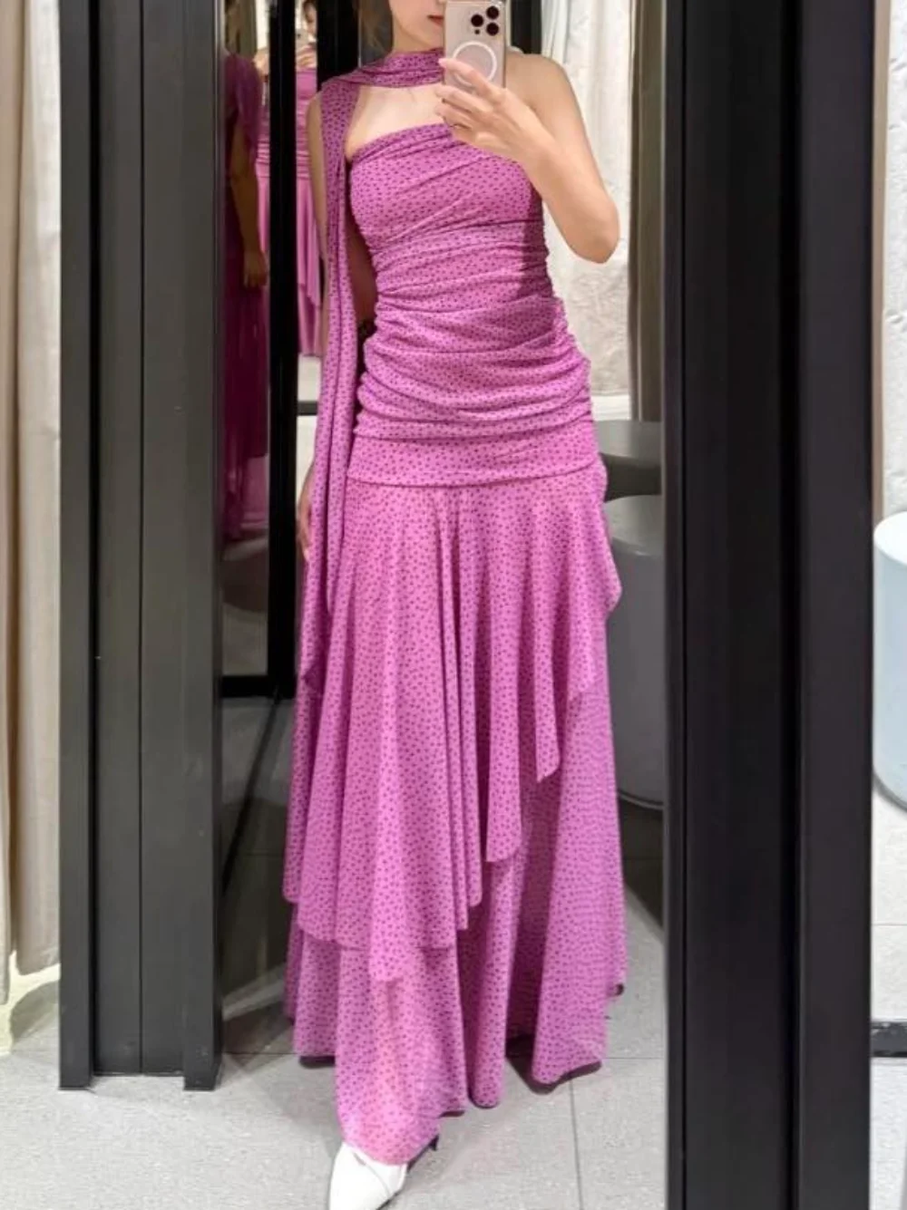 Retro Sexy Hottie Chic Women Dress Polka Dot Sleeveless Backless Maxi Dress Fashion 2025 Summer Evening Party Club Dress