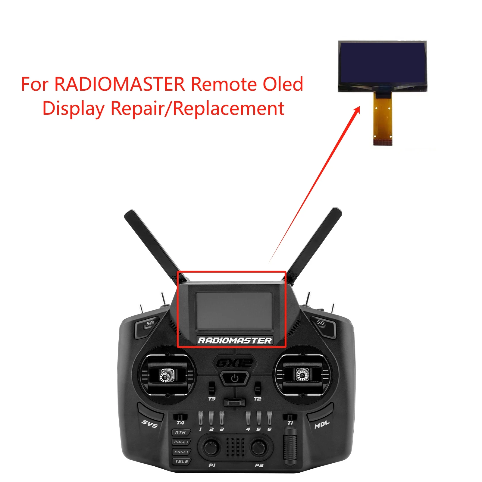新しいオリジナル-oled-ディスプレイ-radiomaster-gx12-リモート修理-交換部品