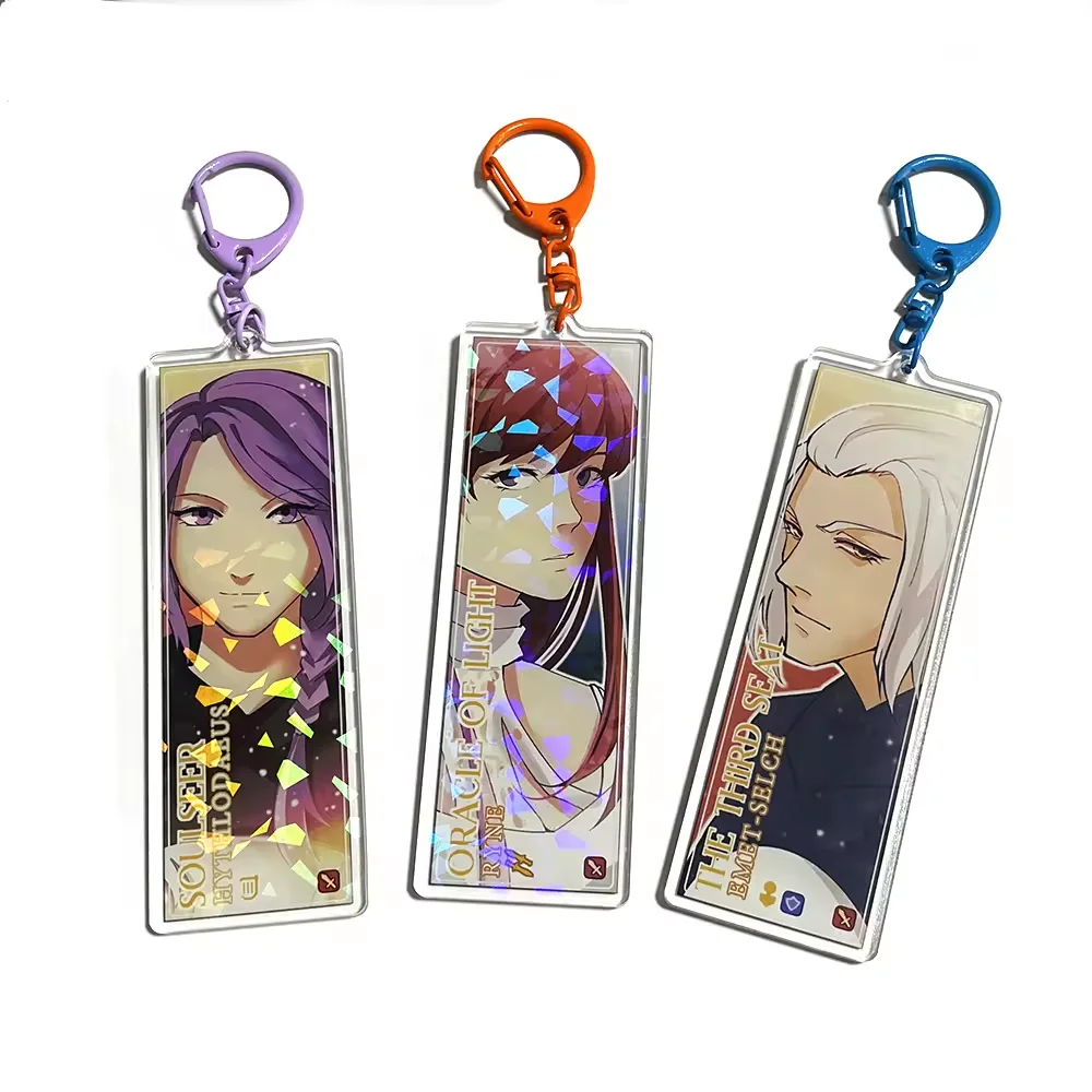 

YSO Wholesale Keychain Acrylic Custom Delicacy Tide Pendant Holographic Cute Character Customized Animation Diamond Cutting