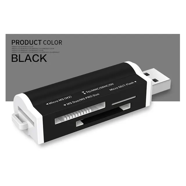 Lecteur Multi-Cartes Mémoire 4-en-1 USB 2.0 Pour Carte TF T-Flash M2