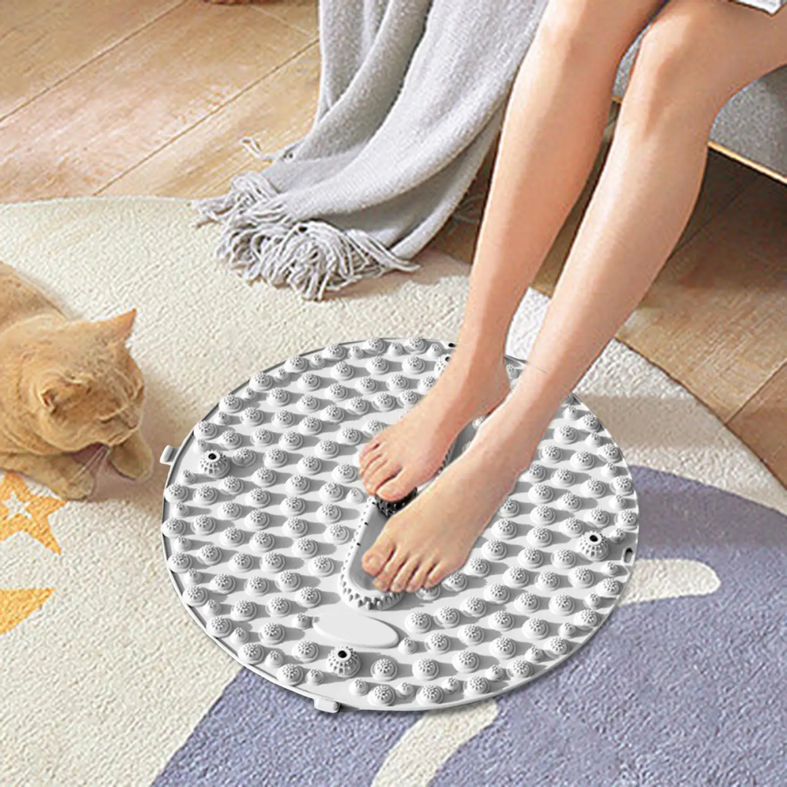 

Круглый коврик для тренировок, аксессуары для фитнеса, йоги, многофункциональный массажный коврик для ног, диаметр 55 см, круглый креативный коврик для офиса и дома