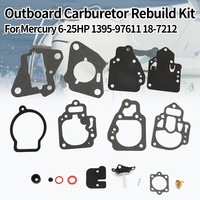 18-7212 Carburetor Repair Kit for Mercury Mariner Force Outboard 6 8 9.9 10 15 20 25 HP Boat Motor Fuel Pump Carb Rebuild Parts