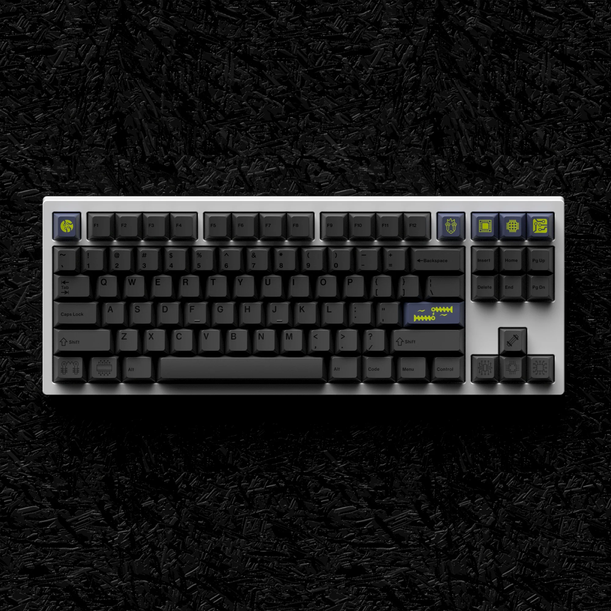 JKDK Studio Dark Matter Black Engraved Keycaps, PBT Sublimation, Original Height 68 980 75 87