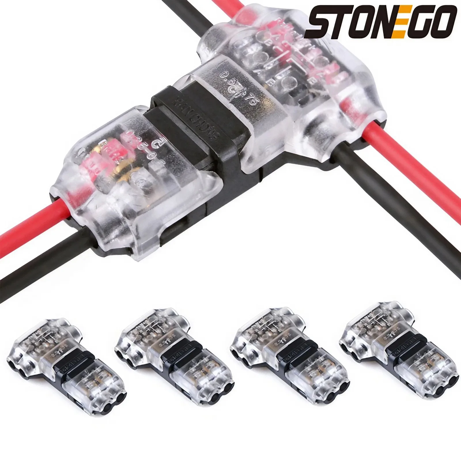 STONEGO Way Low Voltage Universal Compact Wire T Tap Connectors Toolless Wire Connectors Quick Splice Wire Wiring Connector