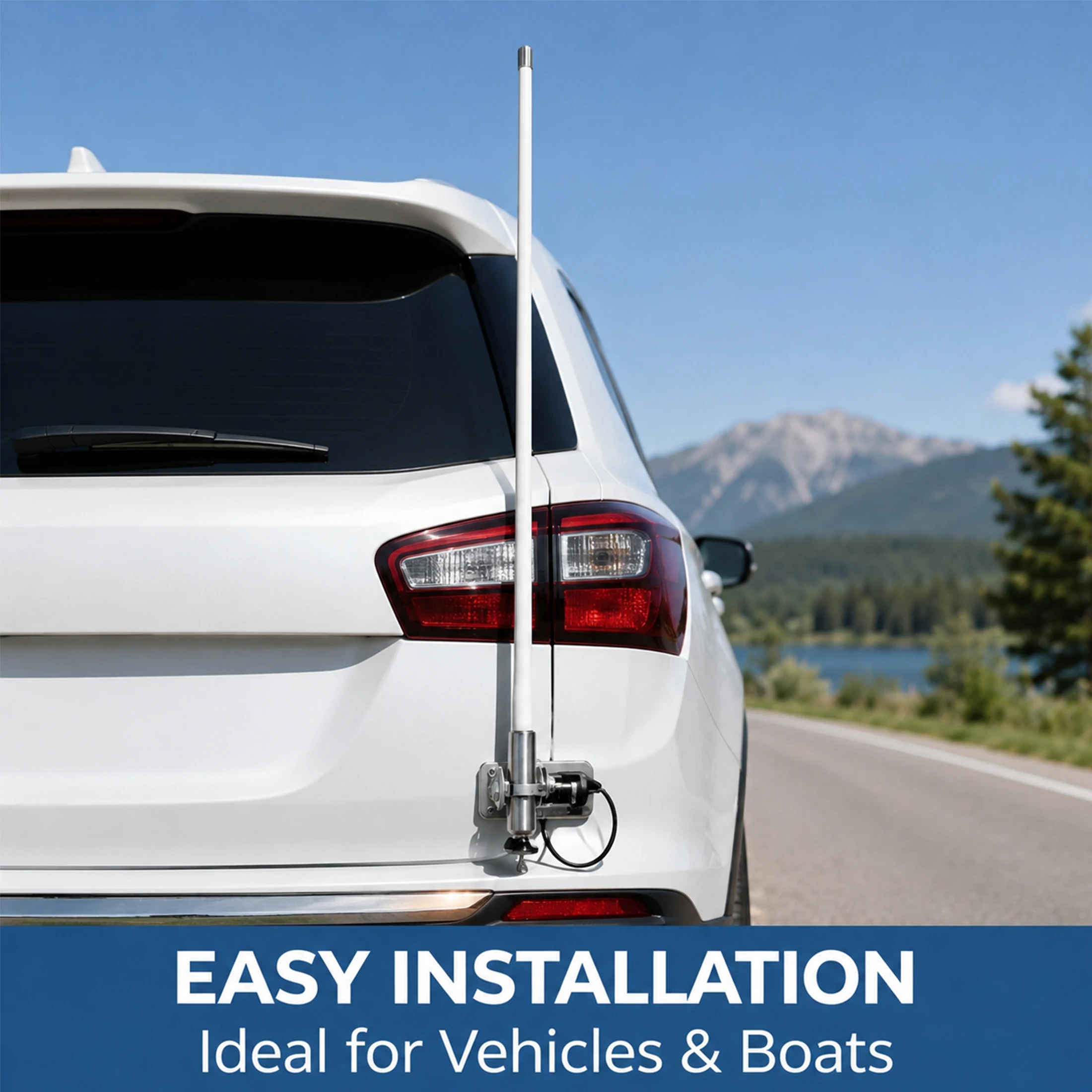 Omni-Directional Dual-Band 144/430MHz VHF/UHF Fiberglass Antenna for Ham Radios,Cars & Receivers - PL259 UV(full kit)