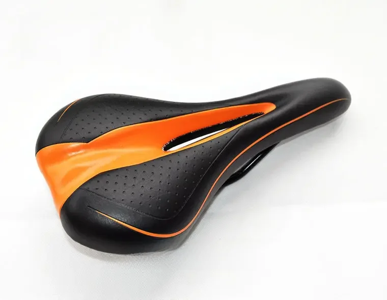 AliExpress Newest 1006-1 black+orange color Mountain bike saddle hollow Soft breathe light City Road bicycle