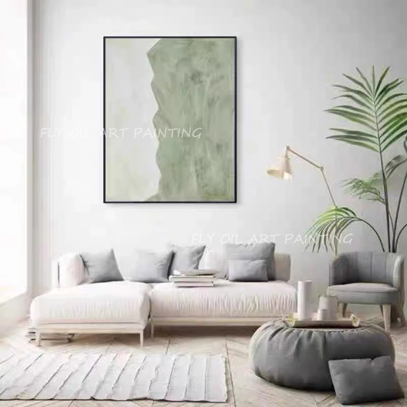 

Простое зеленое художественное украшение ручной работы, картина, настенное искусство, домашний декор, холст, комнатные картины, декоративные настенные картины