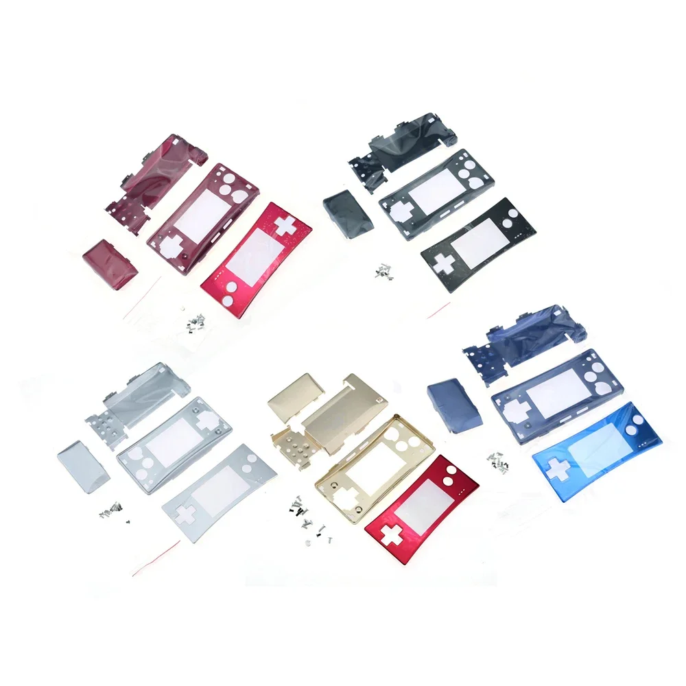 Coque de boîtier avant en métal 4 en 1 pour garçon, pièce de réparation, or, argent, noir, rouge, bleu, micro pour GBM