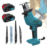Cordless Reciprocating Saw - Electric Chainsaw Saber Saw Cordless Cutter Tool + 4 Saw Blades For Makita 18V Battery