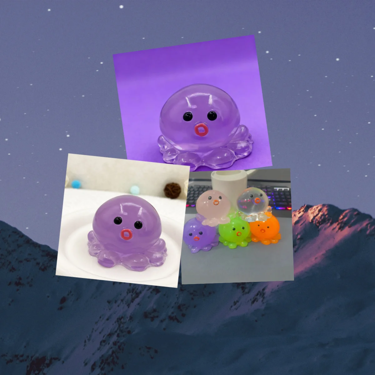 

2 шт. модных игрушек-осьминогов для снятия стресса, креативная игрушка для снятия стресса для детей (фиолетовый)