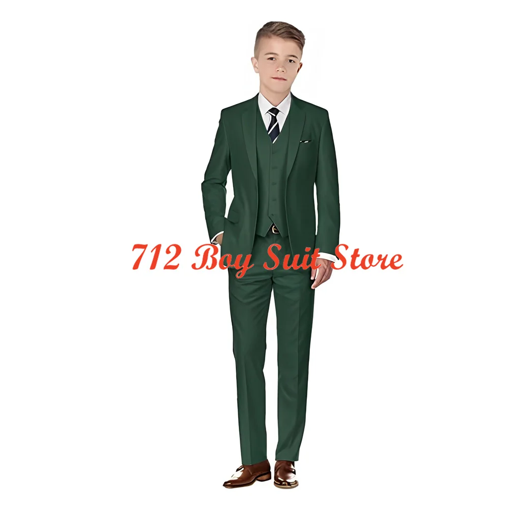 

Formal Boys Suit Jacket Vest Pants 3 Pieces Set Wedding Tuxedo Slim Fit Kids Blazer Fashion Boy Clothes