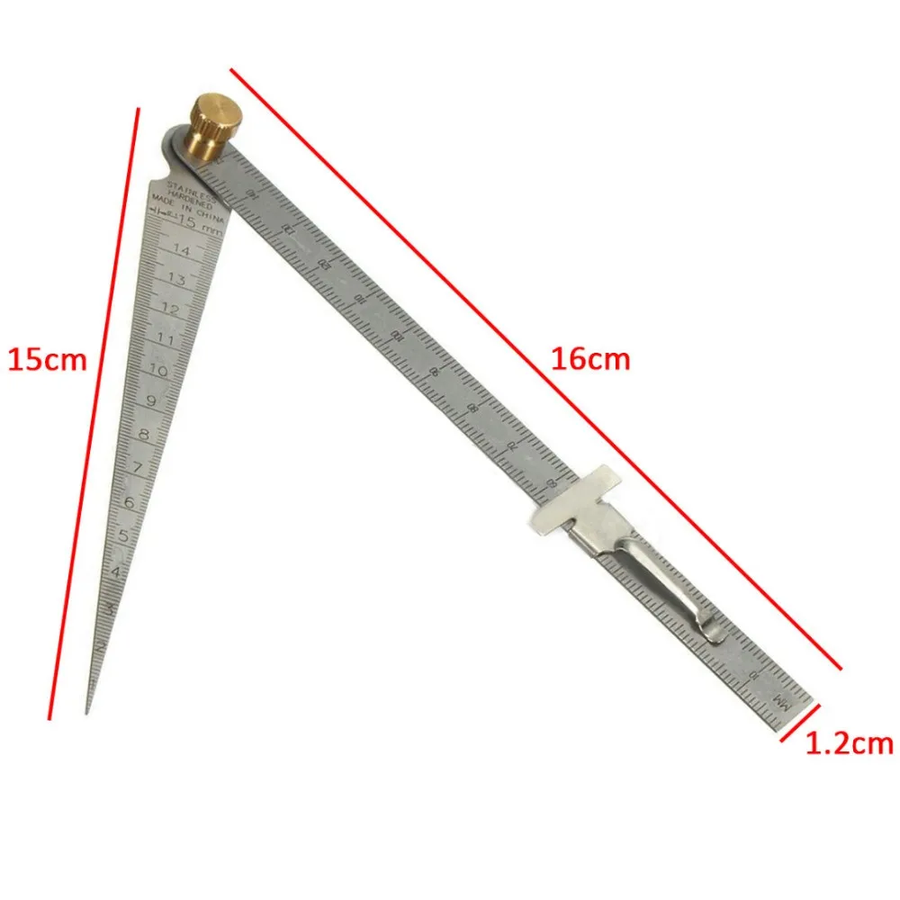 0-29mm Steel Metric Taper Gauge Aperture Scale Wedge Feeler Gap Ruler For Drill Hole Taper Measurement