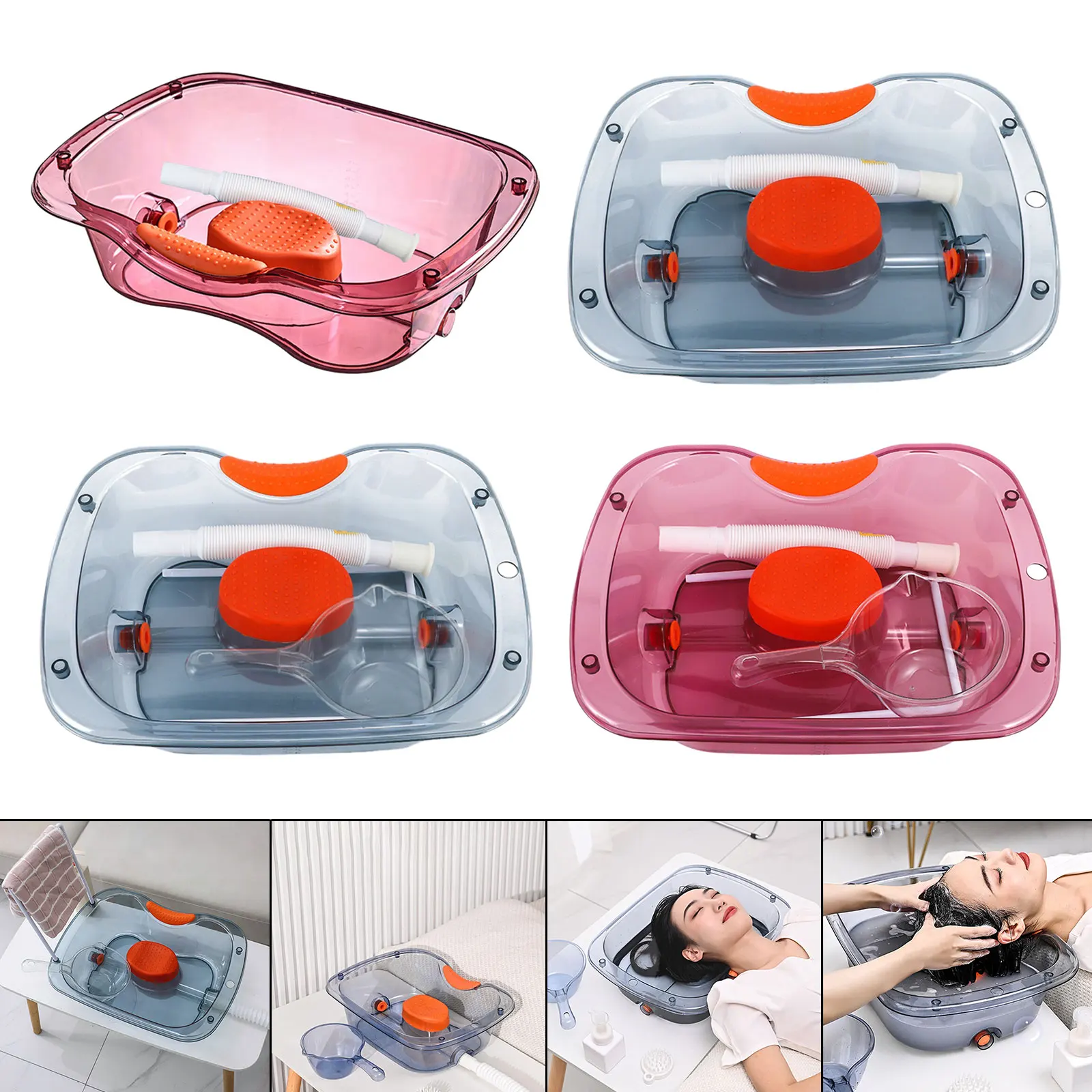 

Hair Washing Basin Daily Living Aids Portable Bathroom Accessories Shampoo Bowl for at Home Stylists Injured Seniors Kids