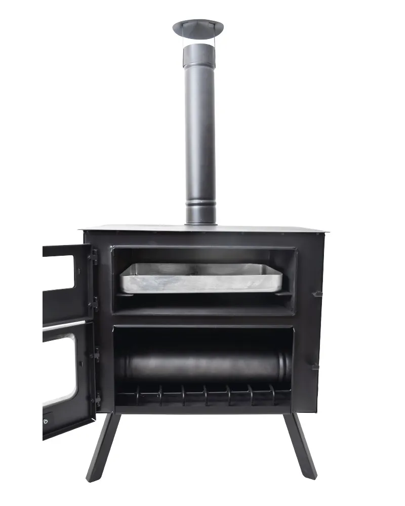 Tent Folding fireplace stove with oven for tent Matte Black Cooking Wood Stove Caravan 2023 New Camping Bread Pizza Stove Tent