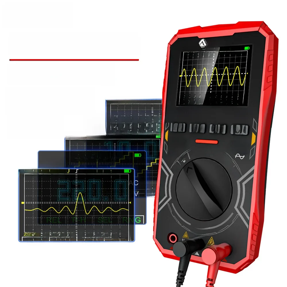TOOLTOP-ET2010A Osciloscópio Digital Multímetro, 2 em 1, 2.5 mspss, 1MHz, Multímetro Portátil,