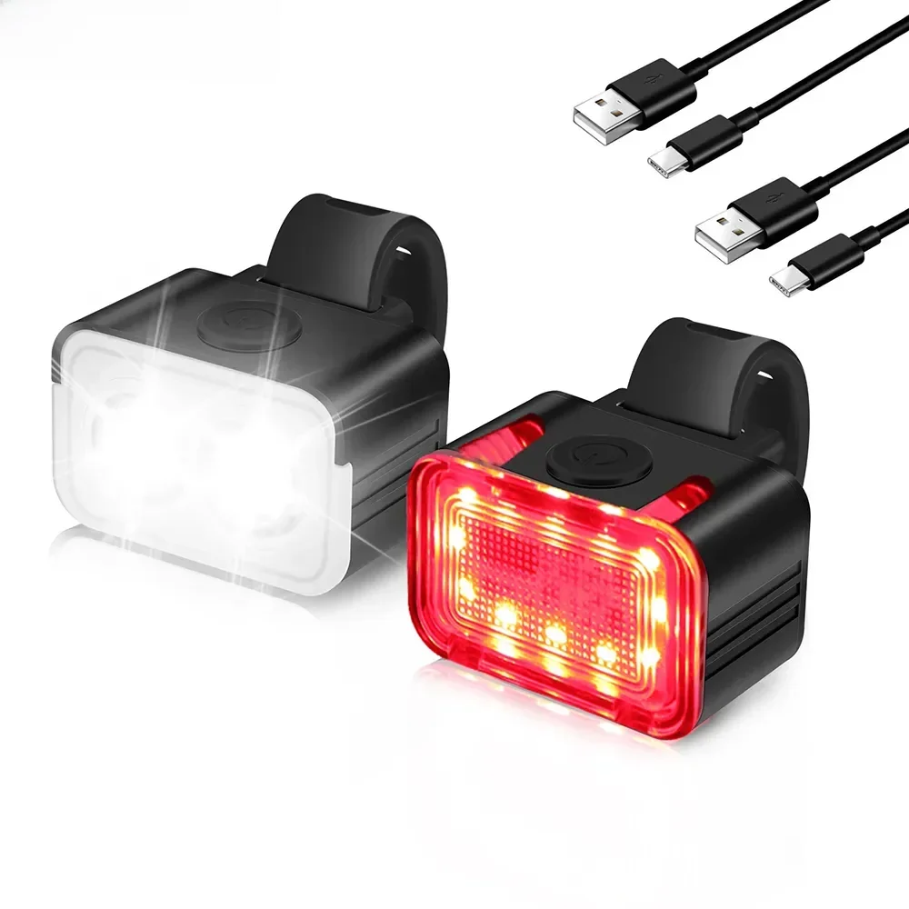 AliExpress BORUIT BORUiT Cycling Taillight Headlight Bicycle Lights Bike Safety Warning Light LED USB Rechargeable