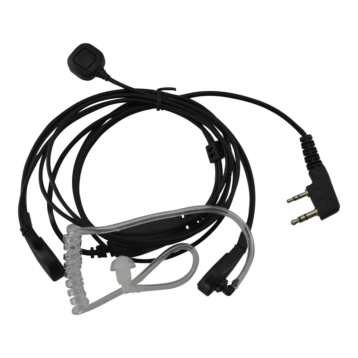 PTT laryngophone mit Klett für Gassi KENWOOD/PUXING/LINTON/BAOFENG/WOUXUN/FDC mit doppel Pin stecker
