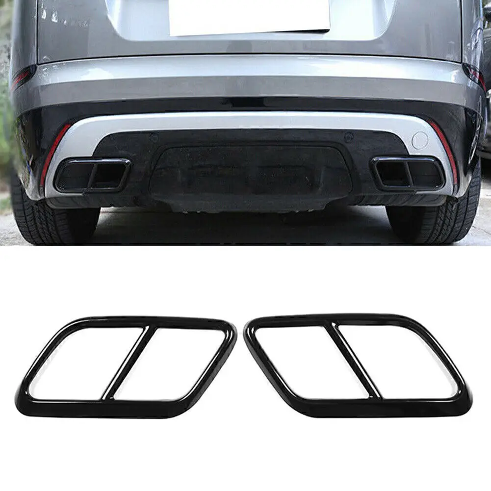 

Car Rear Exhaust Muffler Tail Pipe Cover Trim For Land Rover Range Rover Velar 2017 2018 2019 2020 2021 Stainless Accessories