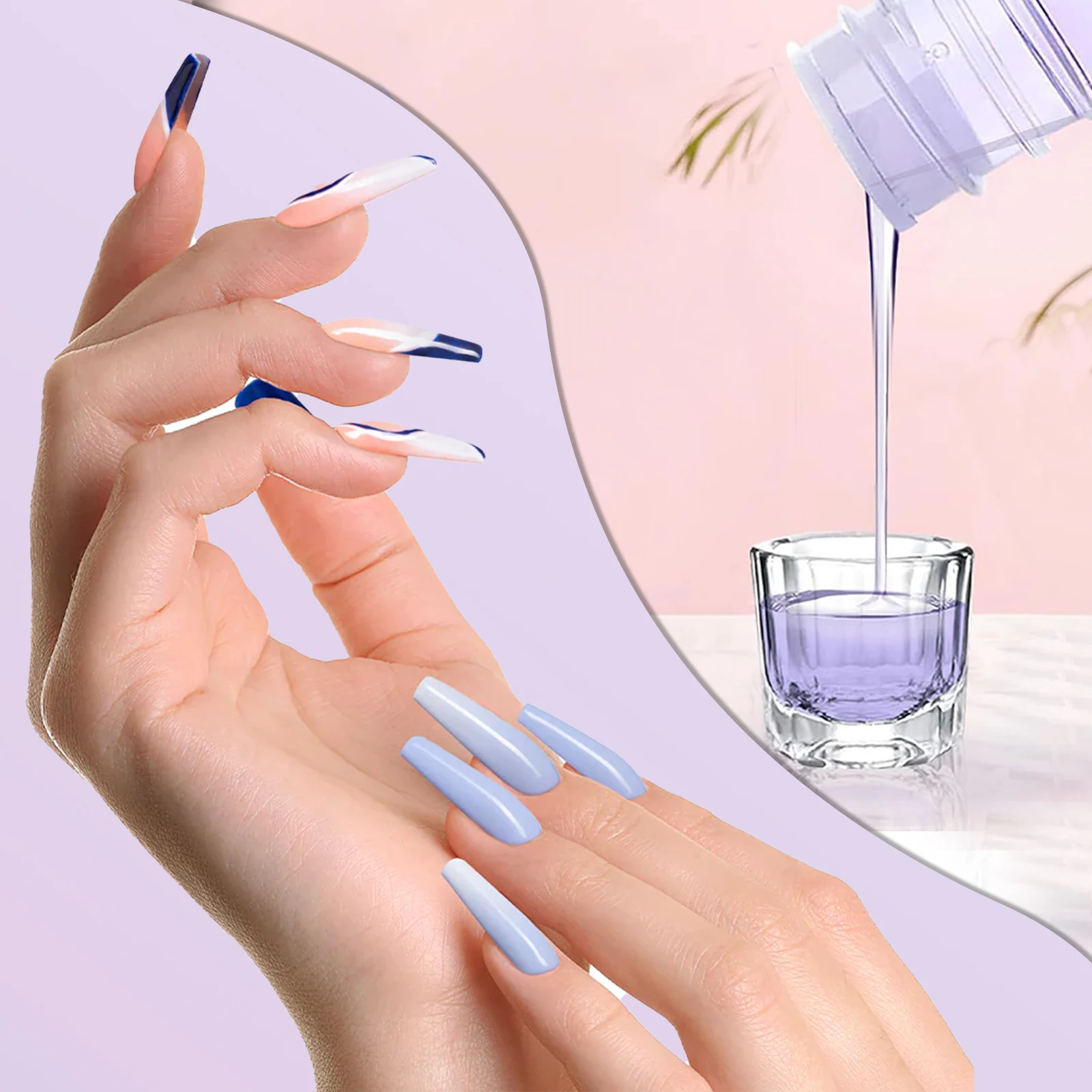 EMA Nail Acrylic Liquid Monomer Crystal 40ml/75ml/120ml for Nail Art Acrylic Powder Extension Professional Manicure