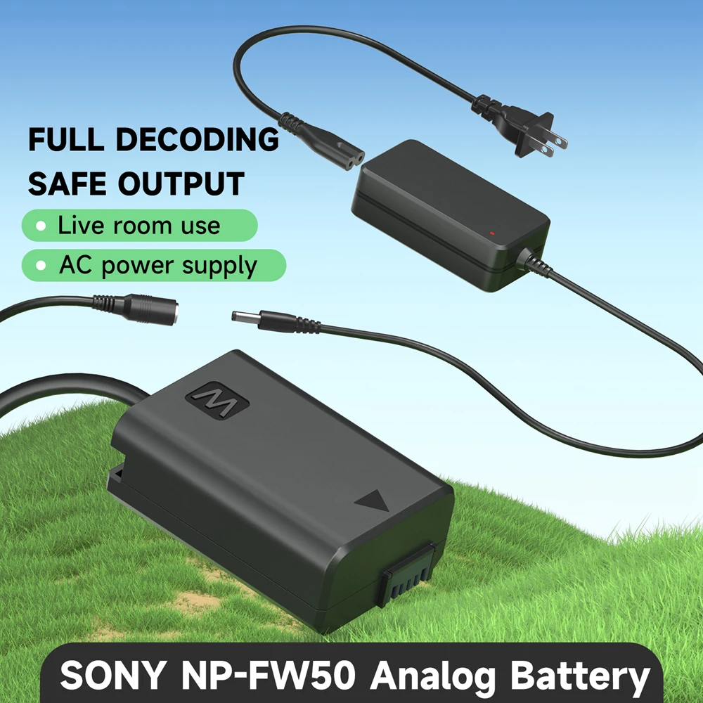 NP-FW50 NP FW50 Dummy Battery AC Power Supply Adapter DC Coupler kit for Sony Alpha A5100 A6500 A6400 A6000 A55 A7 RX10 Cameras