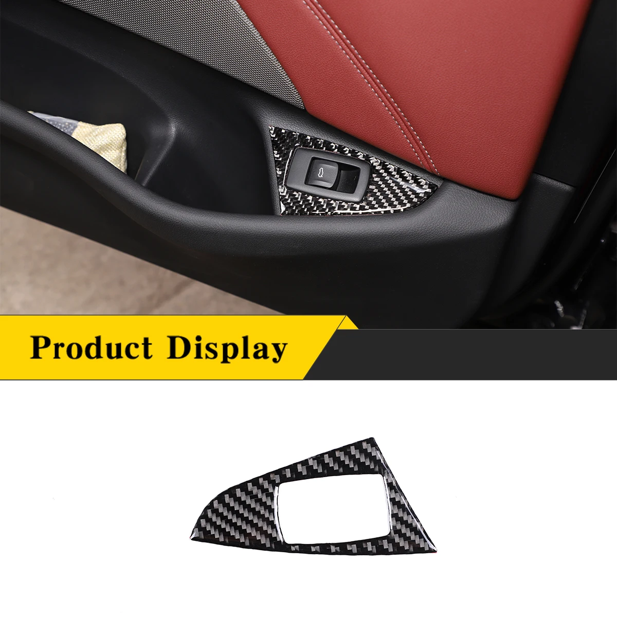 

For BMW 5 Series G30 G38 2018-2022 Real Carbon Fiber （Soft） Car Tailgate Switch Decorative Stickers Car Interior Accessories