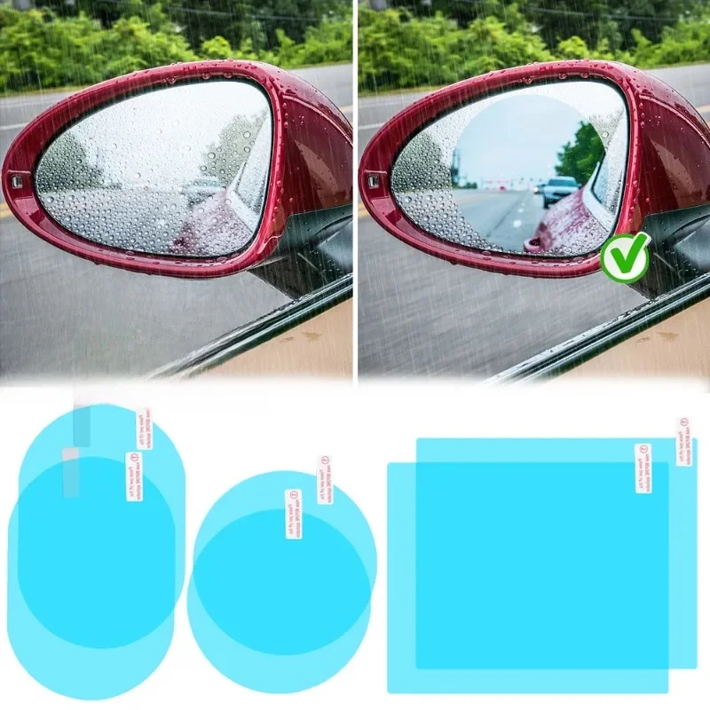 1/6PCS Samochodowe lusterko wsteczne Folia przeciwmgielna Uniwersalna wodoodporna folia na szybę samochodową Przeciwmgielna naklejka antyrefleksyjna Auto Accessores — zdjęcie 2