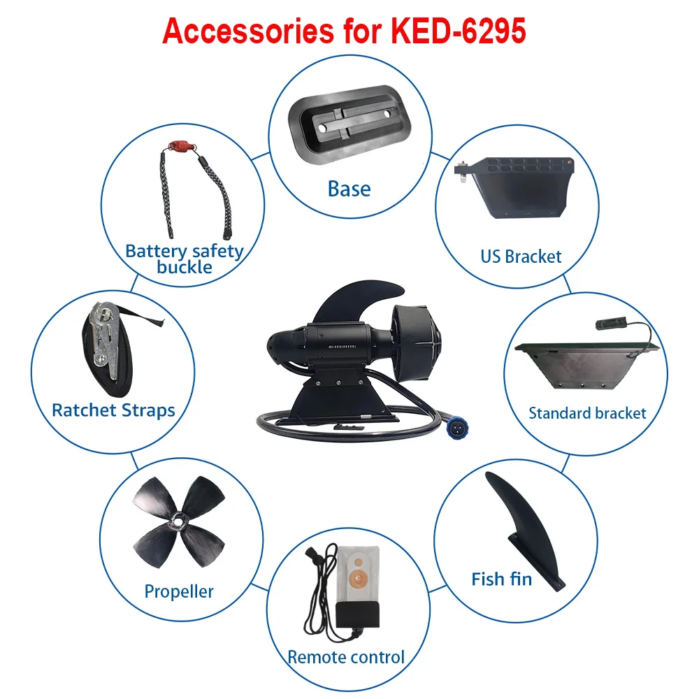 Boat Accessories for Kedean TL6295 Underwater Thruster Motor,Base and bracket for SUP Boat with Remote Control Propeller Fin