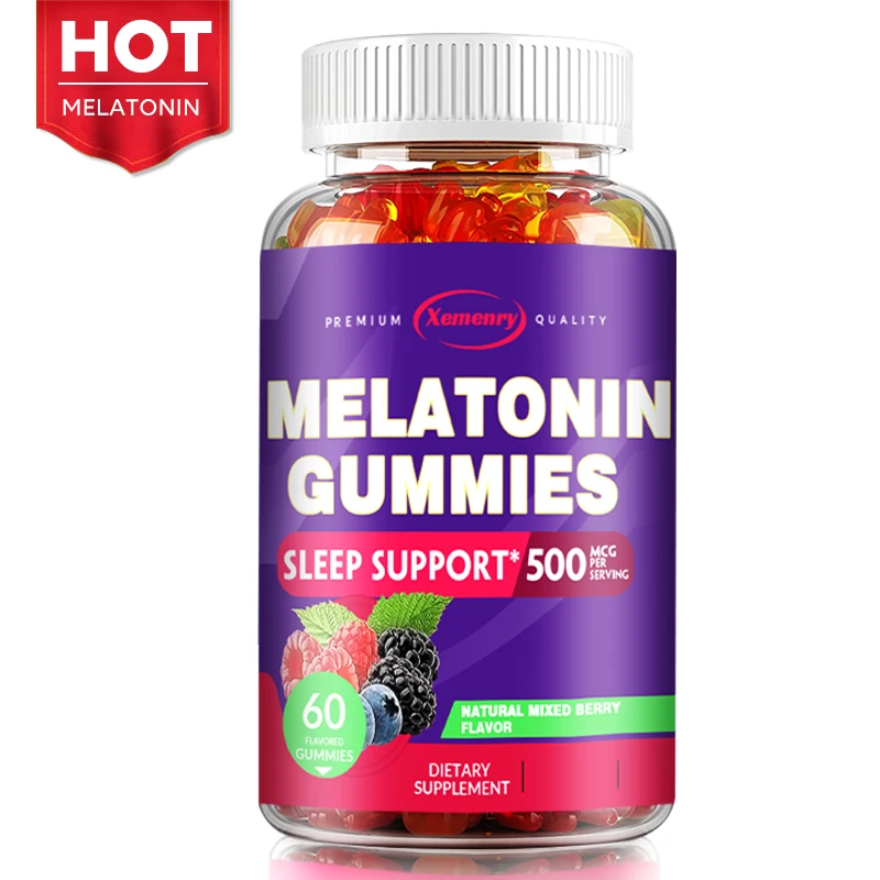 Melatonin Gummies - Sleep Aid, Relieve Stress, Fall Asleep Quickly, Improve Sleep Quality, Promote Deep Sleep - 60 Gummies