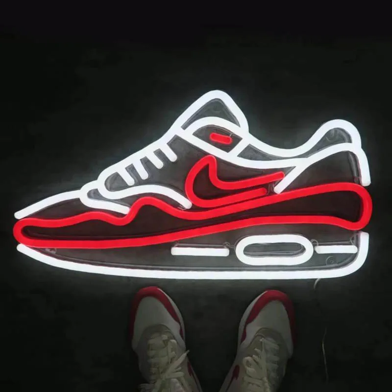 Shoes LED Neon Sign Wall Decor Crypto Art for Boyfriend Kids Birthday Personalized Hanging Trader Gifts Lights Sign