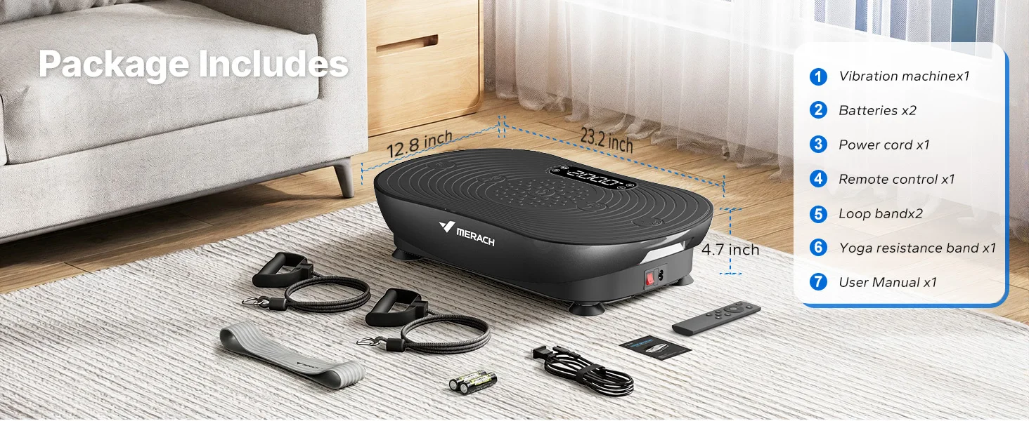 MERACH Vibration Plate for Weight Loss & Shaping 99 Speed Levels, Enhanced Vibration, Bluetooth Speaker, LED Touchscreen