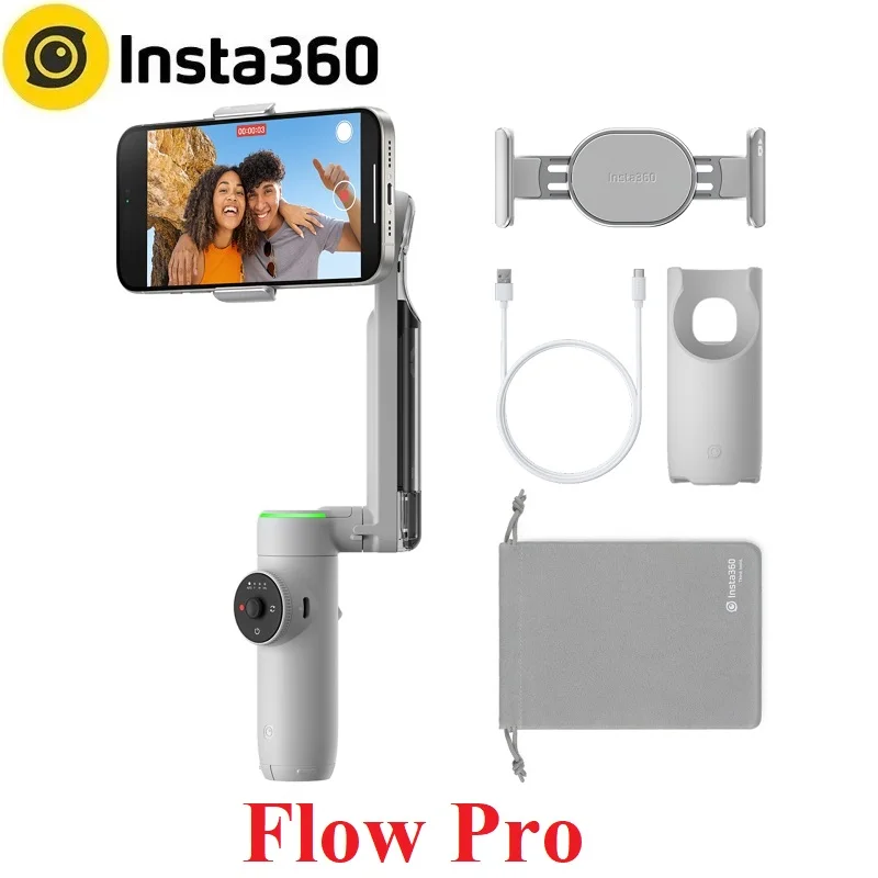 Insta360 Flow Pro- AI-Powered Smartphone Auto Tracking Phone Gimbal, 3-Axis Stabilization For Android Iphone