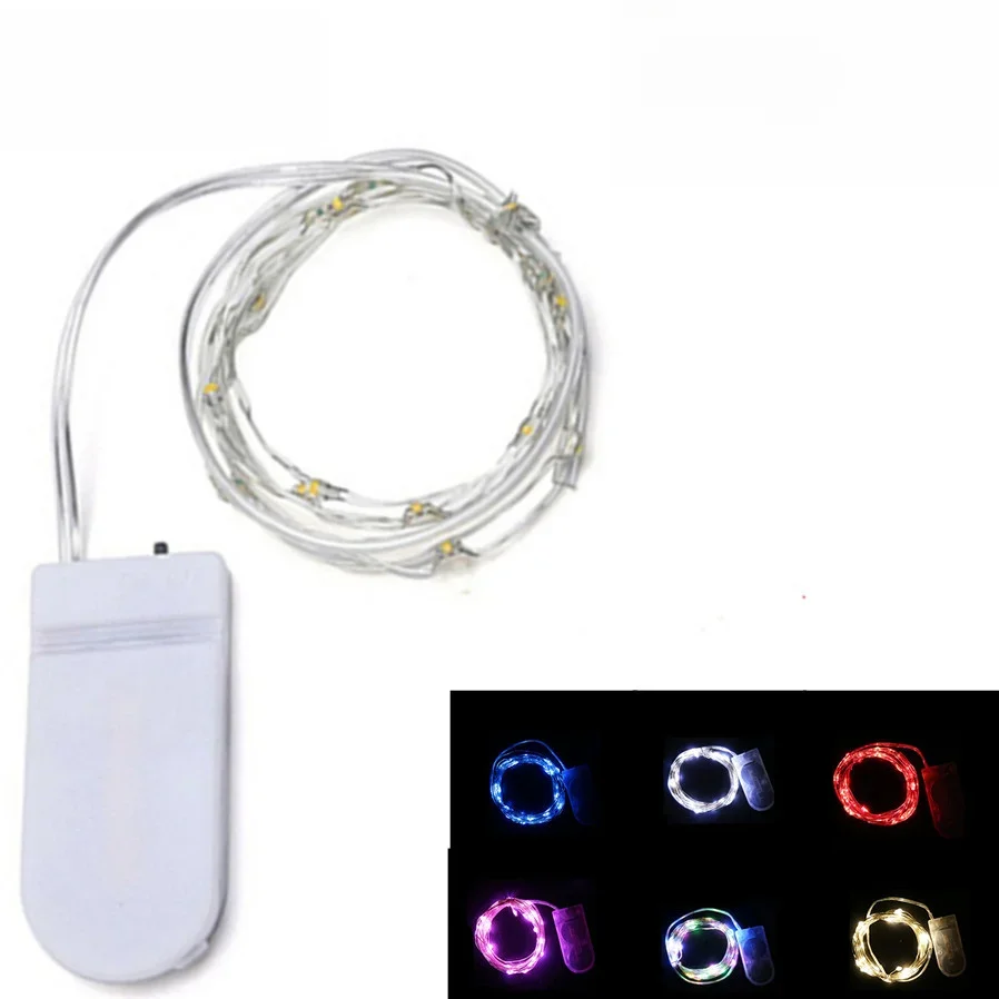 1m 2m 3m 5m Led fil de cuivre fée lumières alimenté par batterie éclairage de vacances fée arbre de noël guirlande décoration de fête de mariage