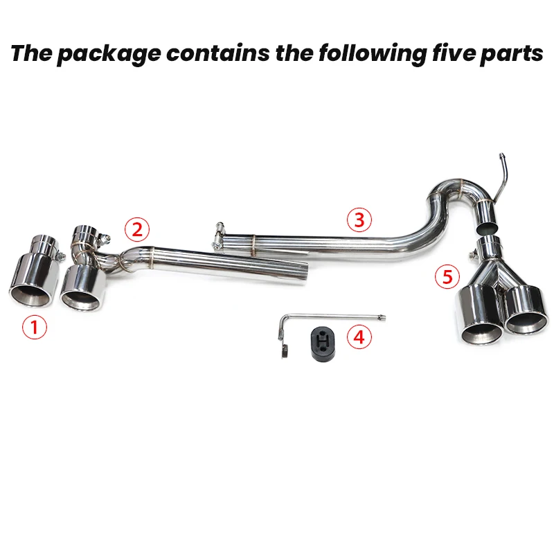 Punta de escape de acero inoxidable, silenciador cuádruple para BMW F10, F11, 520i, 525i, 528i, 535i, M, tubo de escape deportivo, boquilla de