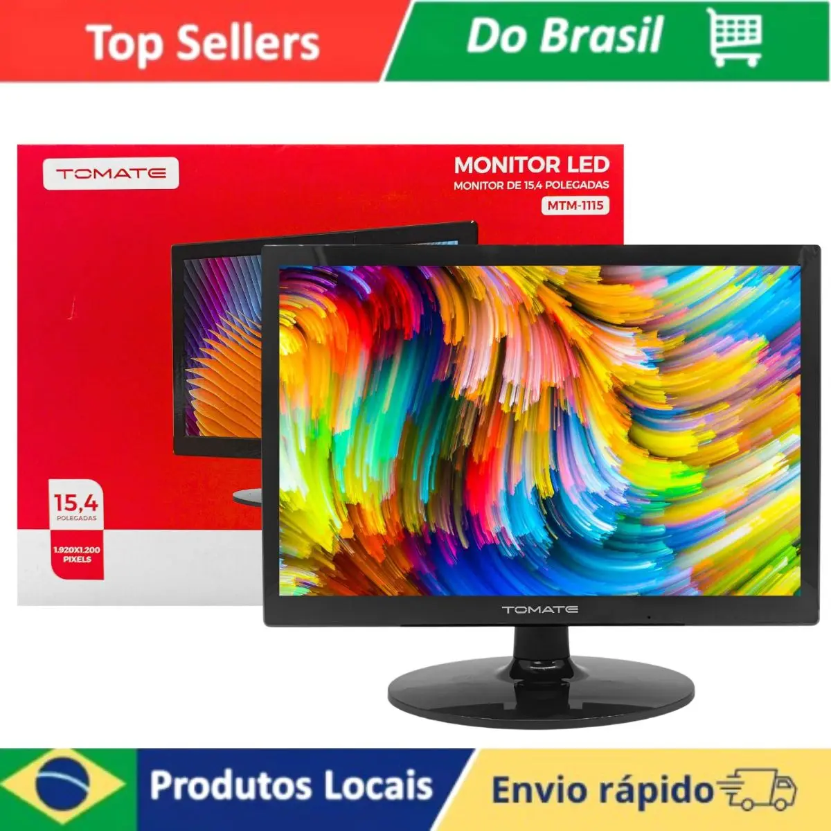 شاشة LED كاملة الوضوح 15.4 75 هرتز HD-MI وVGA، دقة 5 ميجا 1920x1200