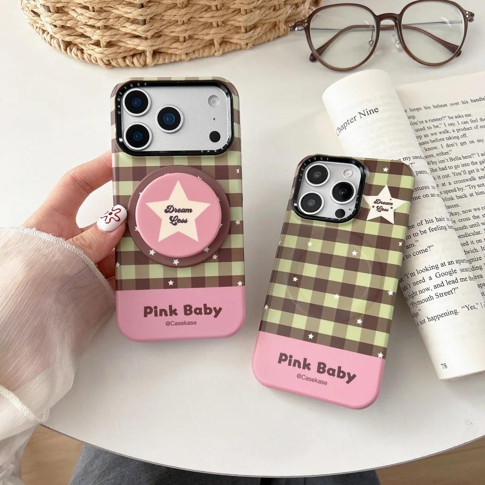 

Brown and green herringbone star for magnetic suction phone case suitable for iPhone14/15/16/17ProMax new model protective case