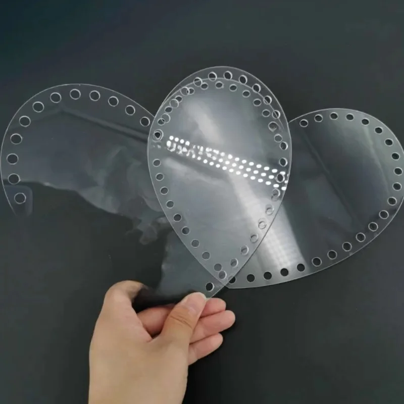 2 szt. Przezroczysta tablica akrylowa w kształcie serca akcesoria do toreb z dzianiny Handmade DIY szydełkowa torba materiały materiały torba na ramię DIY — zdjęcie 2