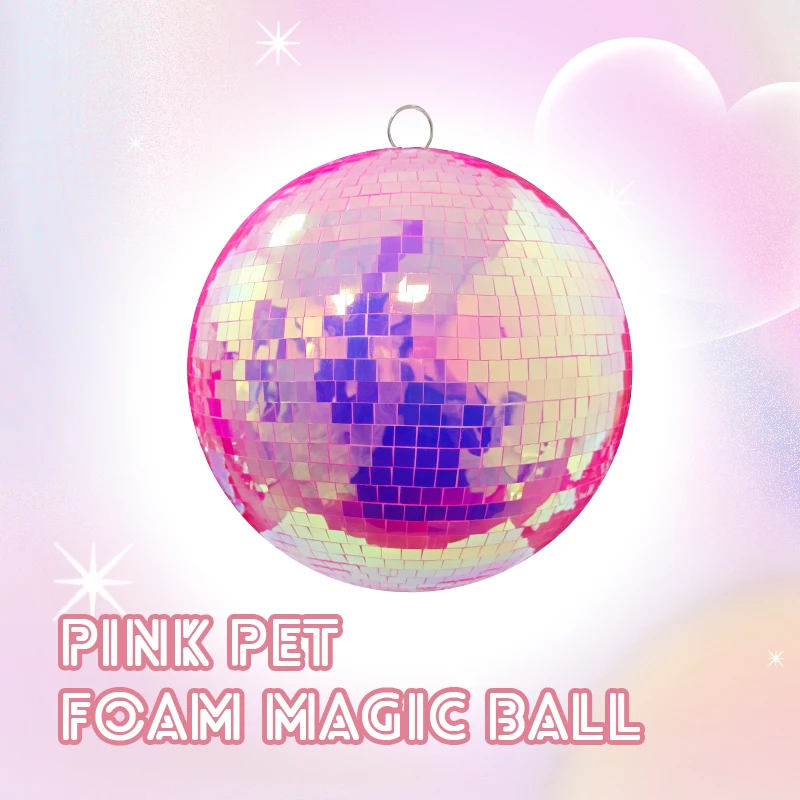 

Pink Rotating Mirror Ball Disco Ball Mirror Ball DJ Light Reflection Color Mirror Ball Suitable for Wedding Stage Christmas Part